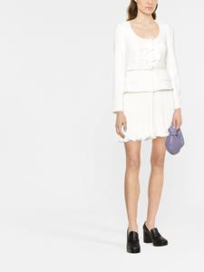 Self-Portrait Mini-jurk met peplum taille - Wit