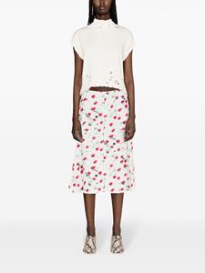 Marni Plooirok met bloemenprint - Wit