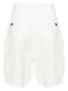 Giorgio Armani high-waist linen cargo shorts - Beige