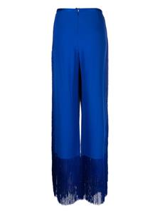 Taller Marmo fringe-detailing zip-up flared trousers - Blauw