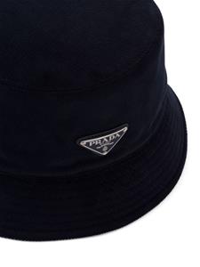 Prada Ribfluwelen vissershoed - Blauw