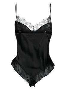 maisonclose Maison Close Zijden body met kanten afwerking - Zwart