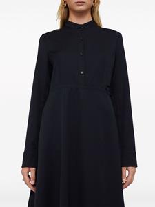 Jil Sander wrapover-panel virgin wool shirtdress - Blauw