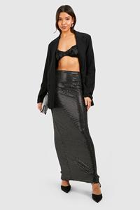 Boohoo Maxi Rok Met Pailletten, Gold