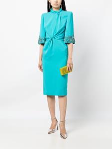 jennypackham Jenny Packham Midi-jurk met gedraaid detail - Blauw