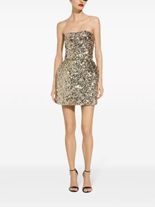 Dolce & Gabbana Strapless mini-jurk - Goud