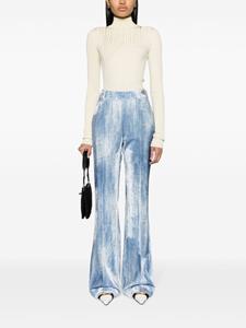 Ermanno Scervino Fluwelen high waist bootcut broek - Blauw