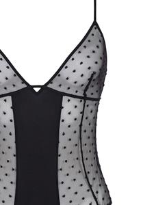 Kiki de Montparnasse Merci silk blend bodysuit - Zwart