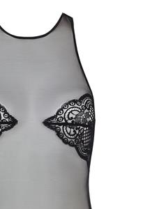 Kiki de Montparnasse Nudite silk blend bodysuit - Zwart