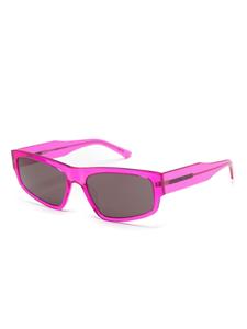 balenciagaeyewear Balenciaga Eyewear Zonnebril met rechthoekig montuur en logoprint - Roze