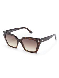 tomfordeyewear TOM FORD Eyewear Winona zonnebril met rechthoekig montuur - Bruin