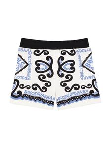 dolce&gabbanakids Dolce & Gabbana Kids Shorts met Marina-print - Wit