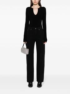 alexanderwang Alexander Wang Straight broek met borduurwerk - Zwart