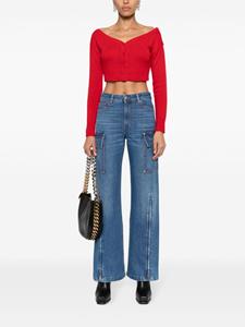 stellamccartney Stella McCartney Jeans met wijde pijpen en enkelrits - Blauw