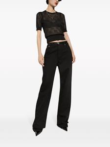 dolce&gabbana Dolce & Gabbana Jeans met logopatch en wijde pijpen - Zwart