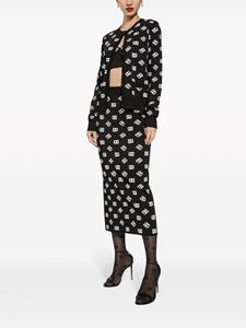 dolce&gabbana Dolce & Gabbana Gebreide mini-rok met logo jacquard - Zwart