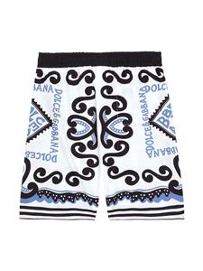 Dolce & Gabbana Kids Marina-print drawstring shorts - Wit