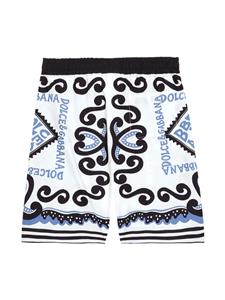 dolce&gabbanakids Dolce & Gabbana Kids Shorts met trekkoord - Wit