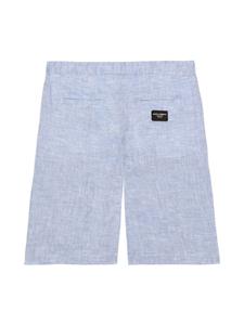 dolce&gabbanakids Dolce & Gabbana Kids Bermuda shorts met logopatch - Blauw