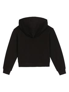 dolce&gabbanakids Dolce & Gabbana Kids Hoodie met logo van stras - Zwart