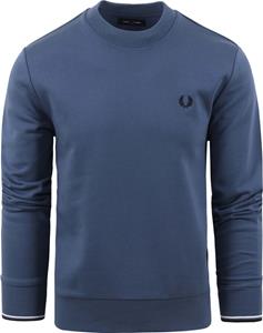 Fred Perry Sweater Logo Mid Blauw