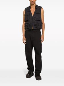 dolce&gabbana Dolce & Gabbana Mid waist cargo broek met logoplakkaat - Blauw