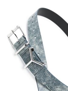 Y/Project Y distressed leather belt - Blauw
