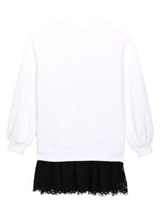 dolce&gabbanakids Dolce & Gabbana Kids Jurk verfraaid met logo - Wit