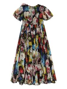 dolce&gabbanakids Dolce & Gabbana Kids Jurk met bloemenprint - Zwart