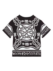 dolce&gabbanakids Dolce & Gabbana Kids T-shirt met Marina print - Zwart