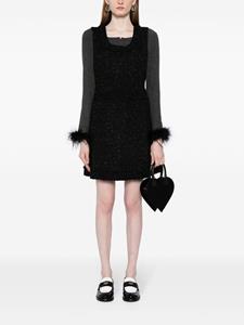b+ab Tweed mini-jurk - Zwart