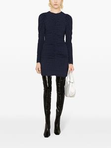 GANNI Geruite seersucker mini-jurk - Blauw