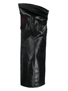 Rick Owens Athena mini-jurk van imitatieleer - Zwart