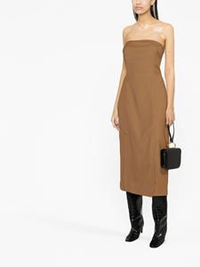 st.agni St. Agni Strapless midi-jurk - Bruin