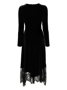 NISSA velvet flared dress - Zwart