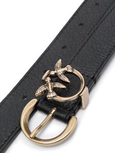 PINKO Love Birds leren gespriem - Zwart
