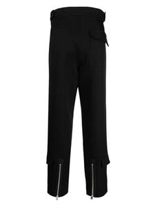 Namacheko Wollen straight broek met ritsen - Zwart