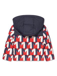 monclerenfant Moncler Enfant Evano gewatteerd jack met monogramprint - Blauw