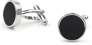 Manchetknopen Suitable Manchetknoop Studs Rond Zilver Zwart