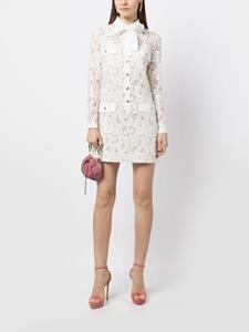 Elie Saab Mini-jurk met bloemenkant - Wit