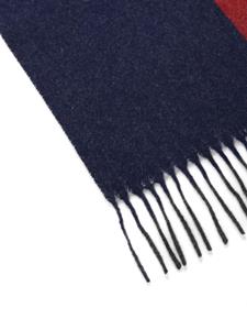 Bally Tweekleurige sjaal met logo-jacquard en franje - Blauw