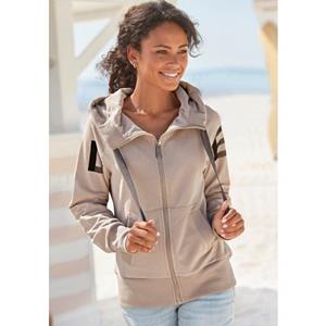 Elbsand Sweatvest Kekoa met grote logoprint achter, comfortabele vrijetijdjack met zakken