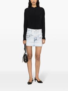 ISABEL MARANT Narjis frayed denim miniskirt - Blauw