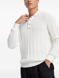 brunellocucinelli Brunello Cucinelli Katoenen poloshirt met lange mouwen - Wit