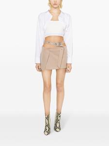 The Attico asymmetric belted miniskirt - Beige