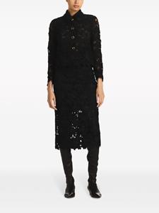 St. John guipure-lace high-waist midi skirt - Zwart