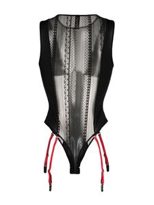 Body met string - Zwart