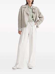 brunellocucinelli Brunello Cucinelli Pantalon met wijde pijpen - Wit