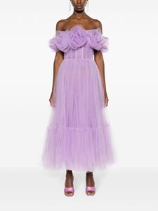 anaradu Ana Radu Midi-jurk met bloemen applicatie - Paars
