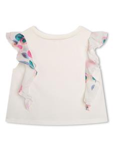 chloékids Chloé Kids Shirt van biologisch katoen met ruches - Wit
